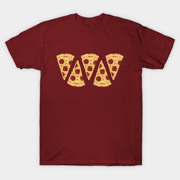 Gooey Pepperoni Pizza Slices T-Shirt by Carabara Designs